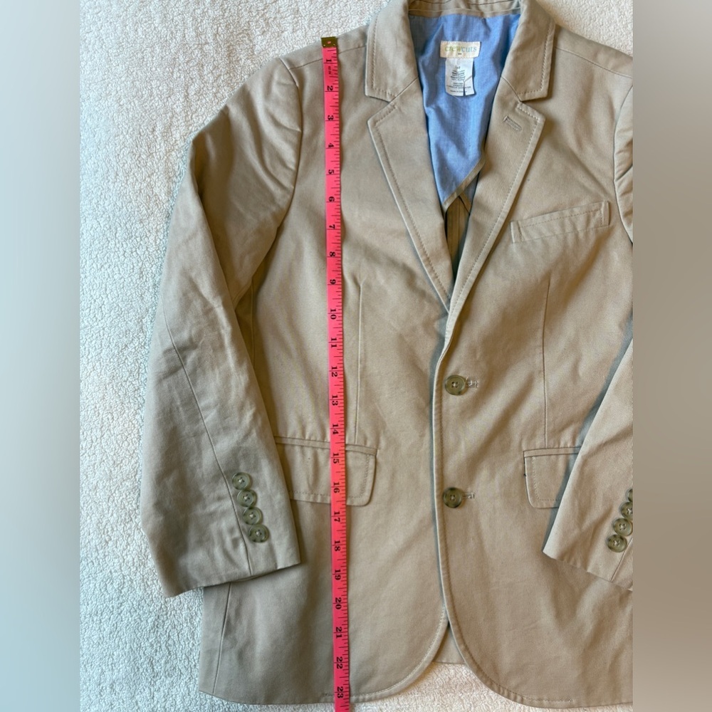 CrewCuts Tan Khaki Blazer with Blue Lining, Boys Sz 12 - Picture 3 of 6